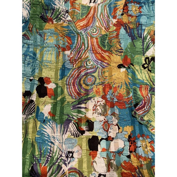 alberto makali top small Multi Colored Floral Stretch Blouse Long Sleeve - Picture 4 of 9